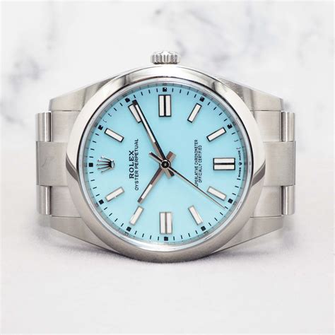 rolex oyster yellow 41|rolex 41mm tiffany blue.